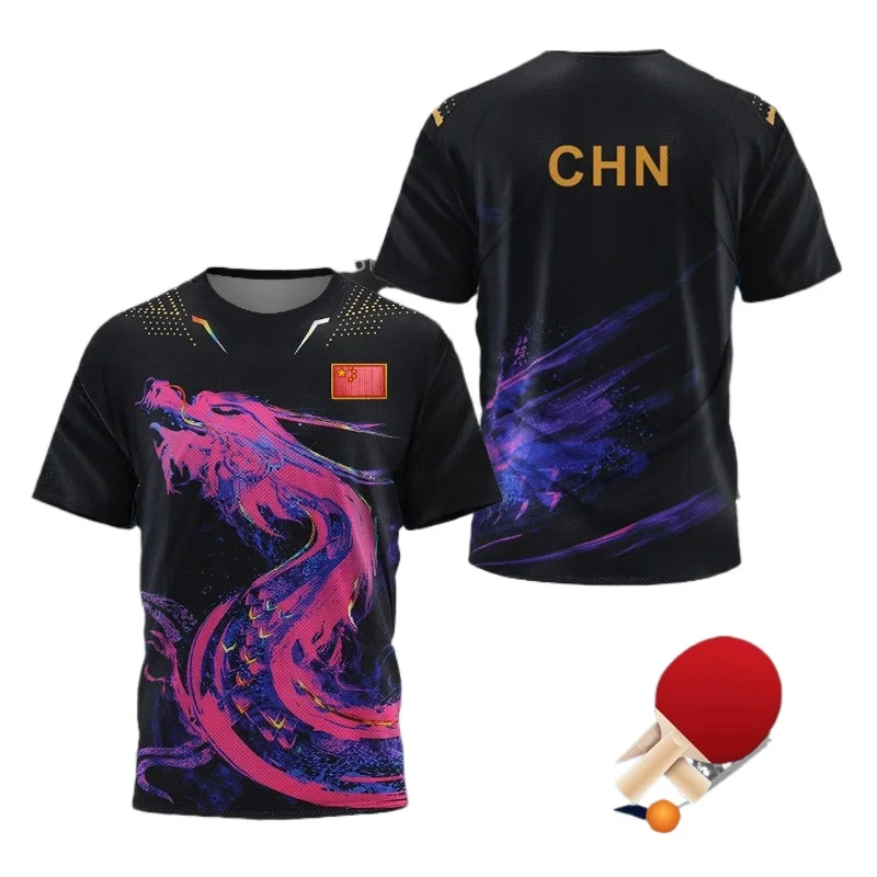 Badminton Vector - Maglietta Grafica Dragon Table Tennis per